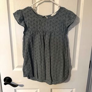 Eyelet Ruffle Sleeve Top